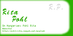 rita pohl business card